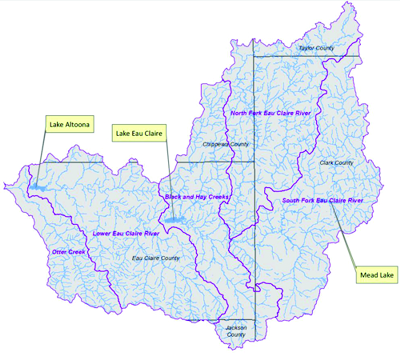 ECRiverWatershed map